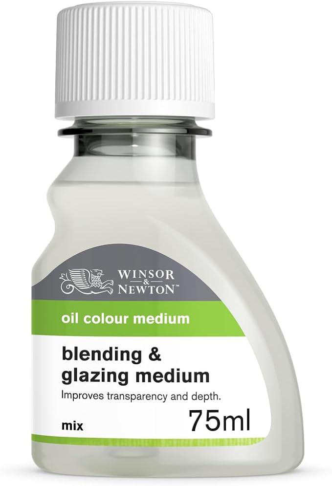 Winsor & Newton Blending & Glazing Medium, 75ml (2.5-oz) Bottle | Improves Transparency & Depth, Dries to Durable Gloss Finish, Ideal for Blending, Stroke Work, Antiquing, Staining
