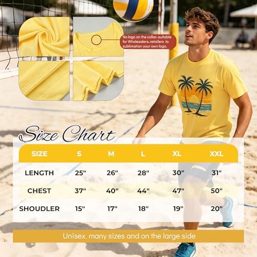 Joyclub 5 Pack Sublimation Shirts Blanks Bulk Polyester Unisex S-2XL | Wholesale crew neck short sleeve for heat transfer and vinyl; mixed sizes simplify team, event and small-batch planning gifts