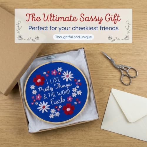 FUNATIC I Like Pretty Things and The Word Fuck Fun Embroidery Kit for Adult
