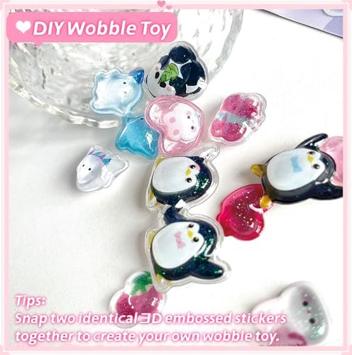 3D Puffy Stickers, Kawaii Resin Decorative Stickers for Phone Case, Notebook, Scrapbooking (Cute Animal)