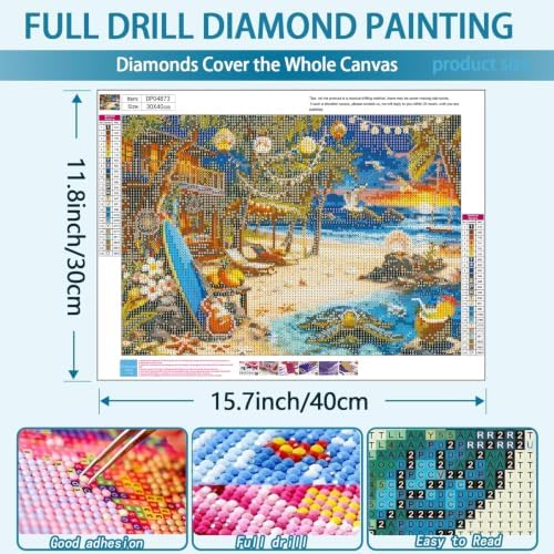 Tropical Beach Diamond Art Kits for Adult Diamond Painting Kit for Beginner