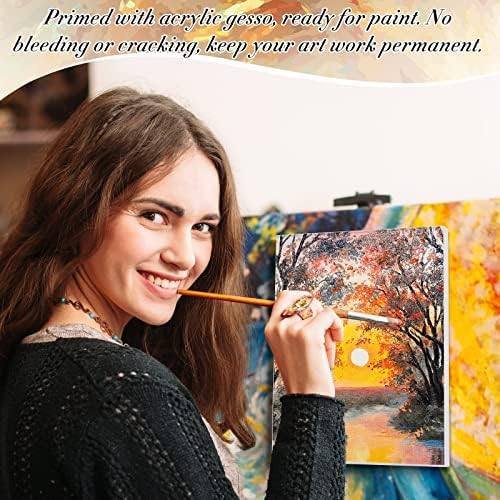 Thenshop 40 Pack Stretched Canvas for Painting 8 x 10 Inch Triple Primed Acid Free 100% Cotton White Blank Canvas for Painting Supplies Oil and Acrylic Pouring Art Watercolor