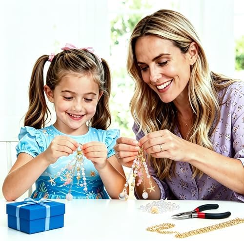 792pcs Seashell Keychain Making Kit | Ocean DIY Craft Key Chain Accessories