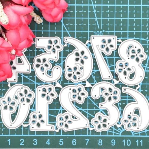 Lapoo Words Cutting Die for Scrapbooking - Durable, Cut Stencils for DIY Scrapbook Photo Album Decorative Paper Card, Card Making Supplies Party Wedding Decorations (Arabic Numerals 4.5 x 3 in)