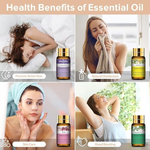 PHATOIL Essential Oil Set for Skin Care, Aromatherapy, Diffuser