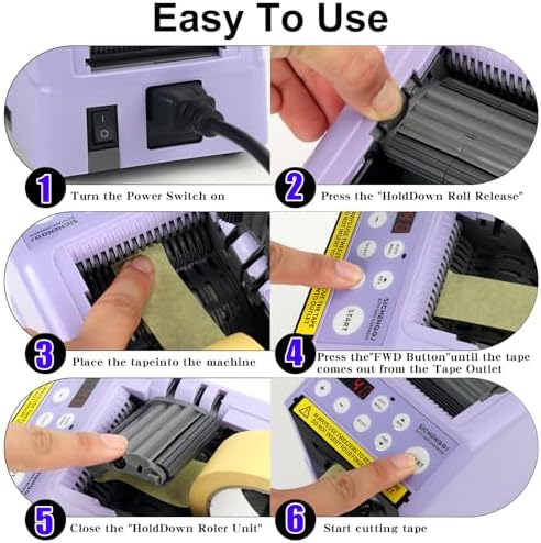 Ribbon Cutting Machine, Automatic Tape Dispenser, 6-60mm Width, 5-999mm Length, Ideal for Restaurants, Business & Home