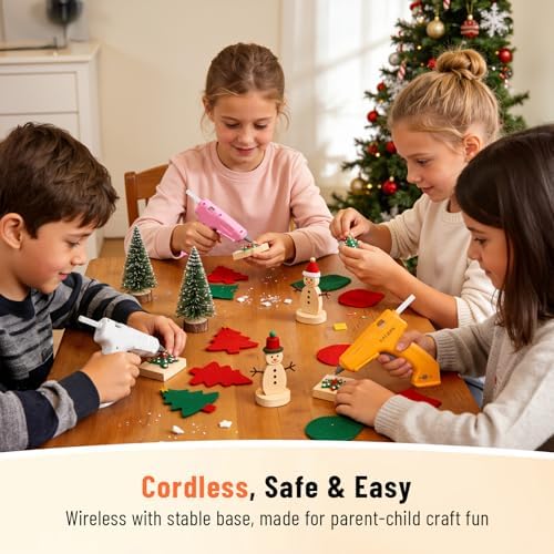 Katerk 3.7V Cordless Hot Glue Gun Kit with 15 Glue Sticks, 90s Fast Heating