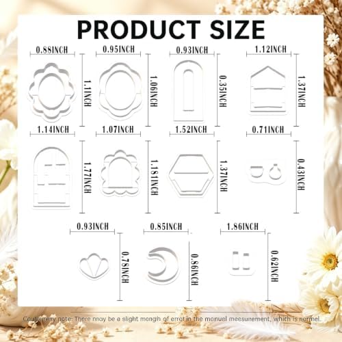 11Pcs Floral Moon Bookshelf Clay Mold Set for Earring Making