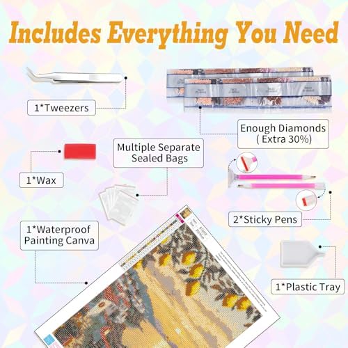 Lemon Tree Diamond Art Kits for Adults Beginners 12x16 in, DIY Craft Gift