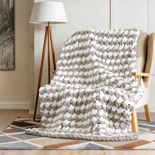 Bulky Chunky Yarn for Hand Knitting Blanket – #10 Jumbo Knitting Yarn, 1 Inch Thick Chenille Jumbo Yarn, No Knots Soft Machine Washable, Super Bulky Yarn 4 Pack for Crochet, Arm Knitting & Crafts