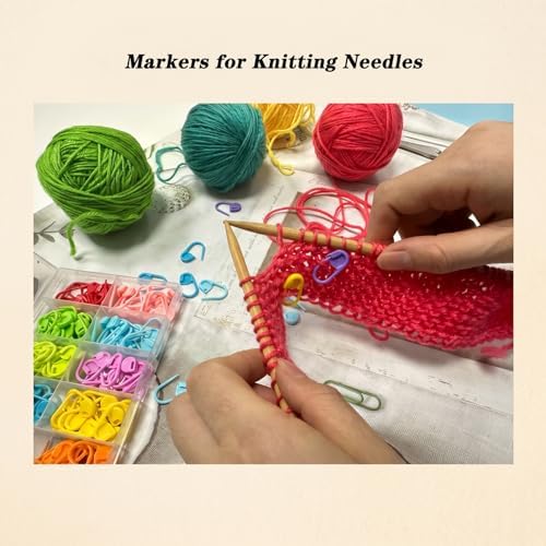 Meikeer 150PCS Stitch Markers for Knitting & Crochet, 10 Colors (Pack of 2) | Smooth Snag-Free Plastic Locking Clips for Knitting, Crochet, Sewing & DIY, Home & Travel, Beginners & Adults, 0.86x0.4in