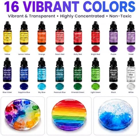 LET'S RESIN 16 Color Concentrated Resin Dye for Epoxy Resin & UV Resin