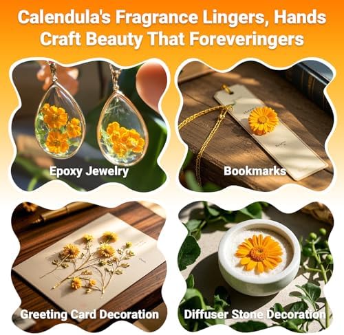 Sukh 3oz Dried Calendula Flowers Bulk - Natural Marigold for Soap Making