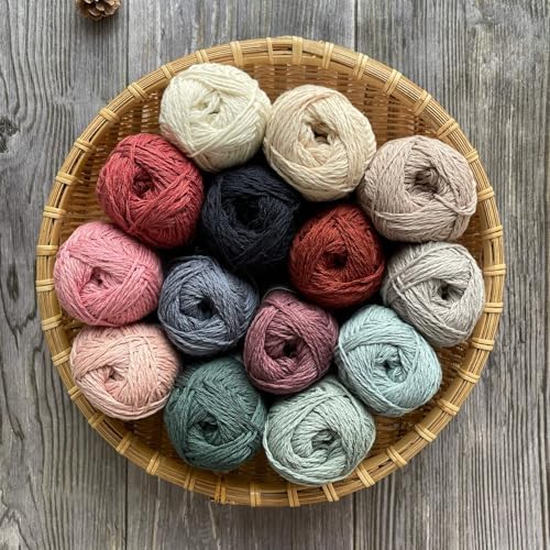 Cotton, Bamboo,Linen Blended Yarn 2 Skeins 50g/1.76oz- 17 Black