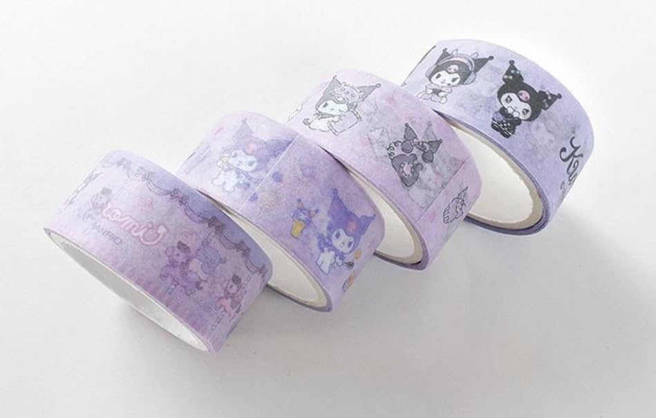 Generic Cute Masking Tape, Washi Tape Set, 8 Pack, 0.6 Inch Wide (Purple)