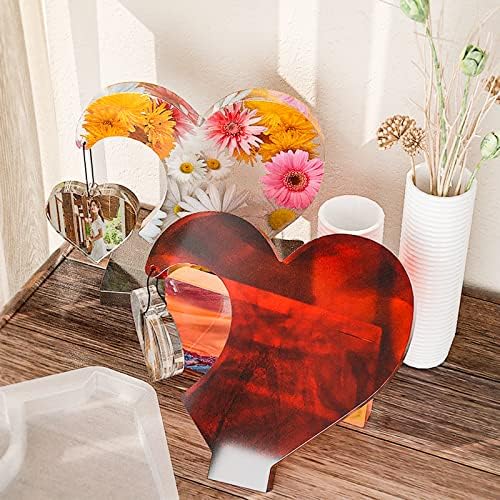 Large Photo Frame Resin Molds, Heart Shape Silicone Molds for Epoxy Resin, DIY Picture Frame Display Unique Mold for Resin Casting Art Crafts Table Home Decor Gift