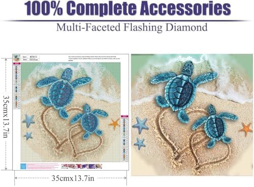 Lophomie Diamond Art Kits for Adults, 5D Sea Turtle Diamond Painting Kits