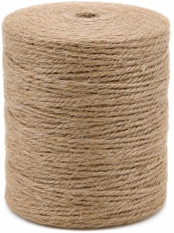KINGLAKE Natural Jute Twine String 656 Feet 2mm Twine for Crafts Gift Wrapping Christmas Packing String for Arts Decoration, Wedding, Gardening