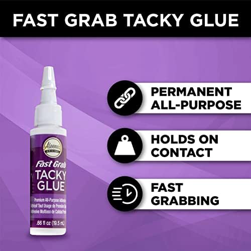 Aleene's Tacky 5-Piece Trial Pack, All Purpose Glue for Crafts and DIY Projects, Includes Original Tacky Glue, Clear Gel, Quick Dry, and Fast Grab Adhesive, .66 fl oz 5-Pack