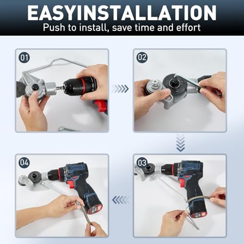 Metal Nibbler Drill Attachment, Heavy-Duty Sheet Metal Cutter for Electric Drill, Double-Cut Nibbler Tool for Fast Clean Cutting of Iron, Steel, Aluminum, Copper and Plastic Panels