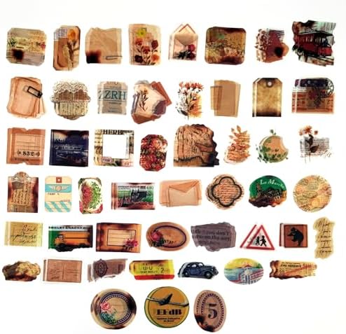 200PCS Vintage Scrapbooking Supplies Pack for Junk Journal Planners Decoupage Paper Scrapbook Stickers Aesthetic Cottagecore Collage Craft Album (Dappled Marks)