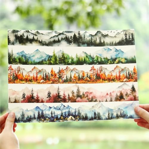 6 Rolls Mountain Landscape PET Tape for Scrapbooking