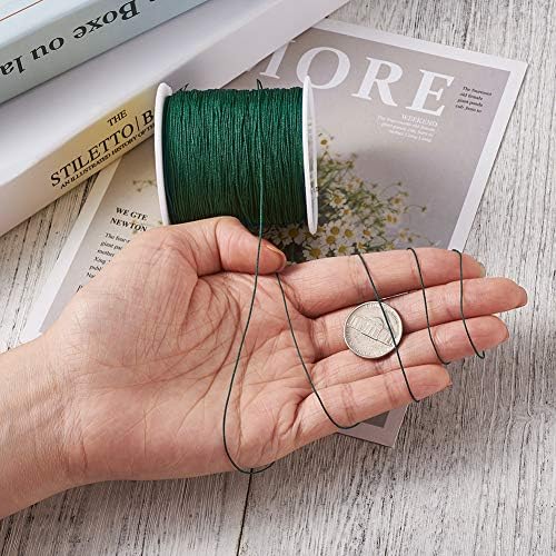 Elecrelive 150Yard Braided Nylon Crafting Thread Dark Green Beading String