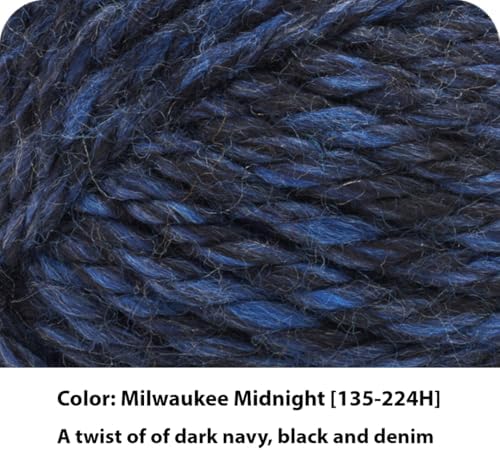 Lion Brand Yarn Hometown Yarn, Super-Bulky Yarn for Knitting, Crocheting, and Crafting, 1 Pack, Milwaukee Midnight