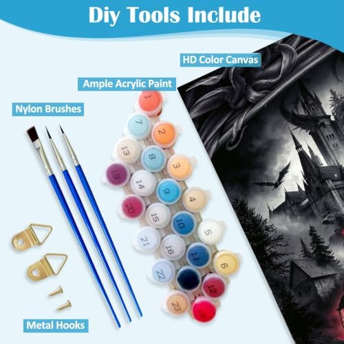 Tabszca Halloween Witch Paint by Numbers Kit for Adults 16 X 20 Inch