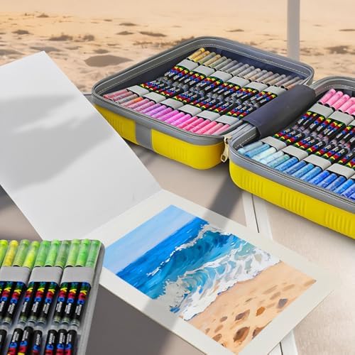 Guangna 360 acrylic paint markers for stones, fabric, wood, and more