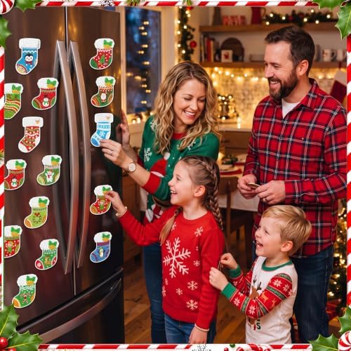 30 Pcs Christmas Diamond Art Magnet, Christmas Stockings Diamond Painting