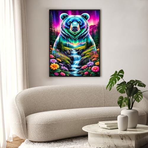 Okarina Diamond Art Kits for Adults & Beginners, Bear Diamond Painting Kit