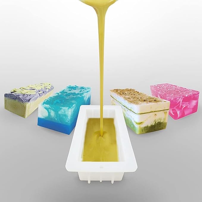 1L Flexible Rectangular Soap Silicone Mold Candle Making for Homemade Soap Crafts