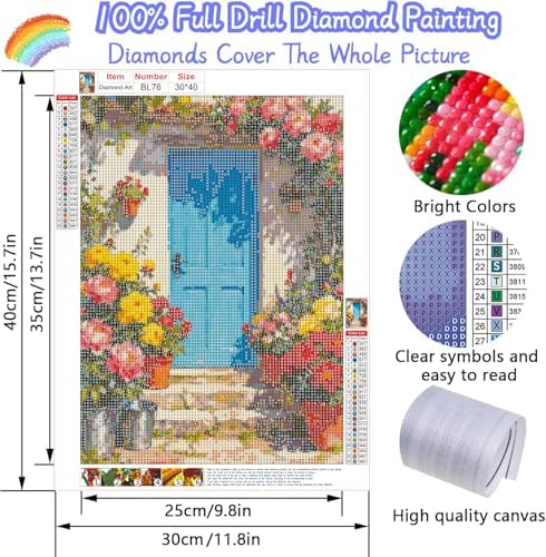 EIBEILI Adult Diamond Art Set, WallFlower Diamond Painting Kit, 5D Diamond Art Kit DIY Diamond Dot Gemstone Artist Home Wall Decor,12x16 inch