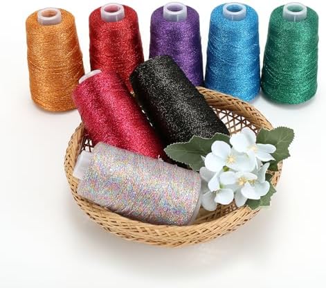 Metallic Crochet Thread, 80g Lurex Yarn for Charms(Neon)