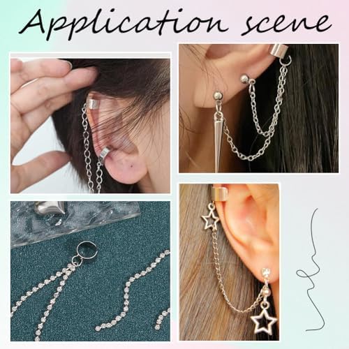 SUNNYCLUE 1 Box 150Pcs Stainless Steel Ear Cuff Silver Earring Cuffs Bulk Metal Punk Adjustable Converter Clip On Earcuffs Earrings Finding for Non Piercing Ears Jewelry Making DIY Crafts Supplies