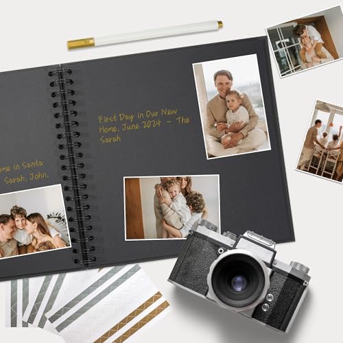 Vienrose Scrapbook Album,40 Pages,10x10 Inch,Tulip Black