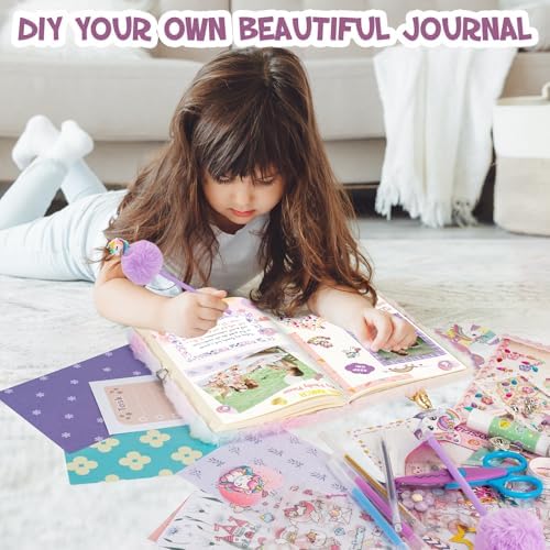 QIYVLOS DIY Journal Kit with Diary, Magical Theme Journaling Stationary Supplies Set Toys for ages 8-13, Birthday Arts and Crafts Gifts for Teen Girls Ages 8 9 10 11 12 13 14 Year Old