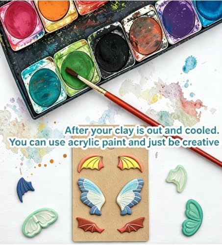 beinkmake 14Pcs Wings Polymer Clay Cutters Angel Wing Clay Earrings Cutters for Adults Bat Butterfly Dragon Wing Cute Polymer Clay Cutter for Jewelry Earrings Making Birthday Party DIY Supplies