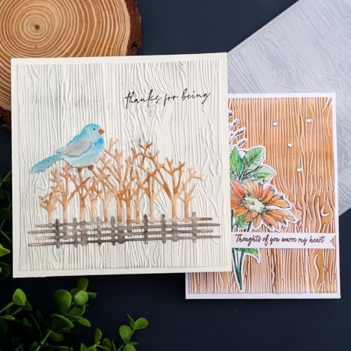 BAOFALI 3D Embossing Folder for Card Making,Wood Grain Plastic Texture Fades Embossing Folder Template for Scrapbooking Cardstock Album DIY Decoration Paper Crafting 5.9x5.9inch