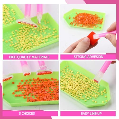 Affrolling 90 Pcs Diamond Art Tools, Drill Pens Trays Glue Clay