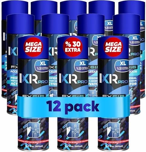 ixirpro Super Glue Accelerator, CA Glue Activator, 12 Pack-16.9 oz