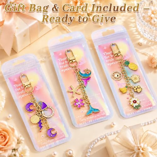 Wurosi 30 Pcs Metal Keychain Making Kit, Bag Charm Chains,Gold