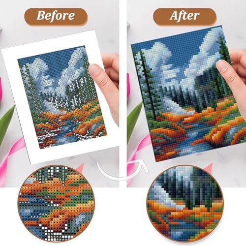 National Park Small Diamond Art Kits for Adults, 12 Pcs , 6.7x8.3 Inch