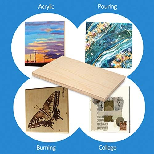 Falling in Art 4 Pack 11x14 & 9x12 Unfinished Birch Wood Canvas Panels Kit | Studio 3/4’’ Deep Cradle Boards for Painting, Pouring, Burning, Crafts, Epoxy Resin, Laser Engraving Cutting