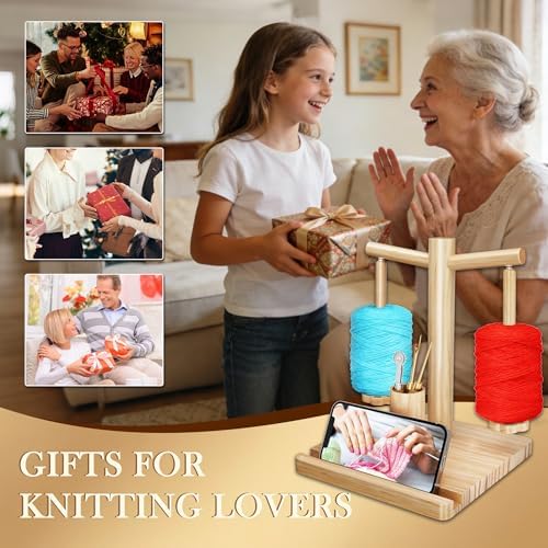 Magnetic Yarn Holder for Crocheting with Phone Stand