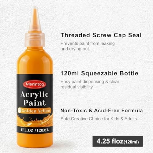Acrylic Paint Set, 36 Colors, 4 oz/120ml Bottles