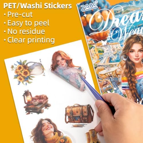 Colorful Dreamweave Warm Brown Chat Sticker Scrapbooking Supplies for Junk Journal, 20 Sheets PET Stickers - Vintage Journaling Stickers