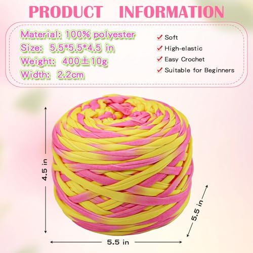 400g T-Shirt Yarn, 130 Yards Elastic Fabric Crochet DIY 08