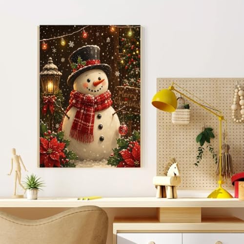 CRZMODE Christmas Paint by Numbers Kit for Adults, Snowman, 16x20inch
